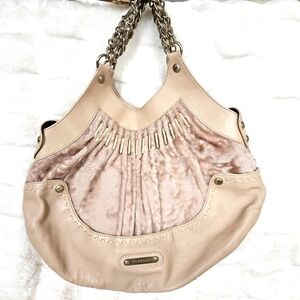 Versace pink mink and leather purse